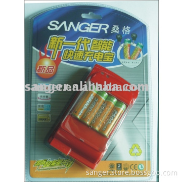 Car Shape Charger &amp; AAA Rechargeable Battery